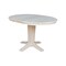 International Concepts 36 in. Solid Wood Round Top Pedestal Table w/12 in. Leaf - 30.1 in.High - Dining Height, Unfinished K-36RXT-23B - alternate 6